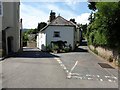 Road down to Chagford Bridge from Chagford