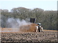 Muck spreading by Dorfold Dairy House