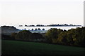 View of Jeffreyston Church on a foggy morning