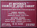 St Michael, Mora Road, London NW2 - Notice board