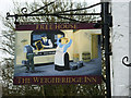 Pub sign, Weighbridge Inn, Longfords, Minchinhampton