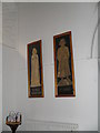 Patron saints on the wall at St Mary Magdalene & St Denys, Midhurst