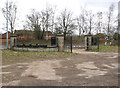 Entrance to the car park by the church of St Remigius