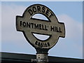 ST8816 : Fontmell Magna: detail of sign at Fontmell Hill by Chris Downer
