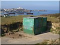 Rubbish skip above Tolcarne Beach