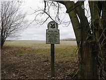 SU9712 : National Trust sign on Bignor Hill by Dave Spicer