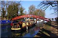 A barge going under Rainbow Bridge