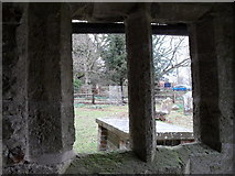 TQ0616 : Looking from the church porch into the churchyard at Wiggonholt by Basher Eyre