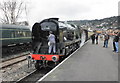 SS9746 : 'Braunton' backs onto the train for Bishop's Lydeard by Roger Cornfoot