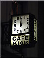 Clock on Caf? Kick, 43 Exmouth Market, EC1