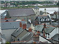 Large chapel emerging from the rooftops