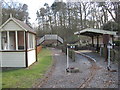 Miniature railway station and bridge