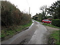 Road and footpath junction on Box