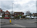 Roundabout at the top of Hill Lane