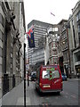 Red van parked in Gracechurch Street