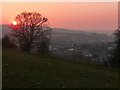 Tiverton : Red Sunset, Grassy Field & Tiverton Scenery