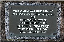 NJ4511 : Plaque on Charles Grassick's Monument by Anne Burgess