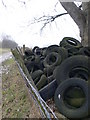 A load of tyres at Caenog