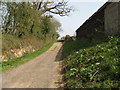 Trackside barn on approach to New Cottages