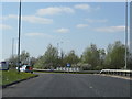 Approaching the A14 roundabout