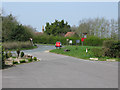 Road junction near The Peacock pub