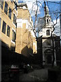 Taking a breather outside All Hallows, London Wall