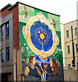 Claddagh-style mural. Belfast