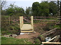 ST1371 : Replacement footbridge under construction, St Andrews Major by John Lord