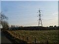 Pylon line crossing road at Pilmuir Holdings