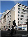 Traffic lights at the crossroads of Moorgate and London Wall