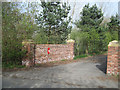 Entrance to property opposite The Wood farm