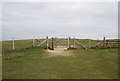 TQ4805 : Gate, The South Downs Way, Firle Beacon by N Chadwick