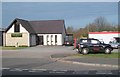 Funeral Parlour and BK Garage on the Pwllheli Road