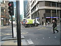 Camden roadsweeper at the City Boundary in Moorgate