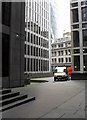 TQ3381 : Approaching a plumber's van in Cunard Place by Basher Eyre