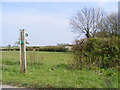 Footpath junction near Pettaugh Hall