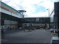 Debenhams and enclosed pedestrian bridge