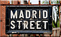 Madrid Street sign, Belfast