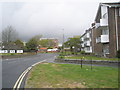 Bent road name sign in Sompting Road