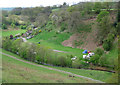 High view of the campsite at Little Stretton