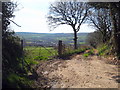 Field gate on the bend