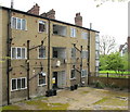 Back of a mock-Tudor block of flats, Monks Drive