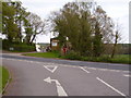 Bus stop and Post box at Bicton Park