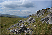 SD9867 : Looking Northwest along the limestone scar towards Davy Dimple by Ian Greig