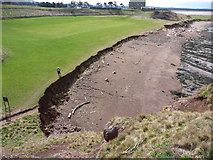 NT6679 : Coastal Erosion at Winterfield Golf  Course, Dunbar, East Lothian by Richard West