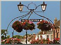 Thornbury sign and lights with flowers