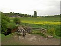 The footbridge across the River Dove