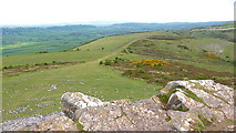 ST3855 : West Mendip Way curving north eastwards from Crook Peak by Anthony O'Neil