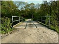 A bridge on the River Yeo which leads to the Bulldog fish farm