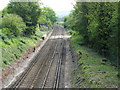 Brighton to Lewes line curving towards Lewes station